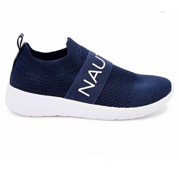 Nwt Nautica Women Slip-On Sneaker Jogger Comfort Running Knit Shoes Navy - Picture 2 of 5